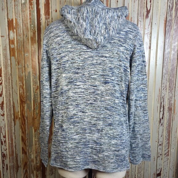 New Express Pullover Hoodie Hooded Long Sleeve Knit Sweater Size M Blue/Gray - Picture 2 of 10